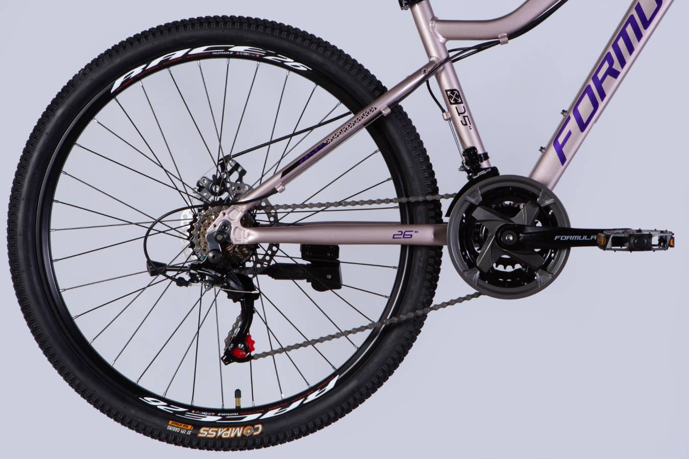 Велосипед Formula ALPINA DD FR 26", розмір S, рама 15", 2025, сріблясто-фіолетовий 2